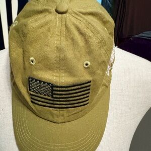 Olive Green Cap with Embroidered Flag unisex